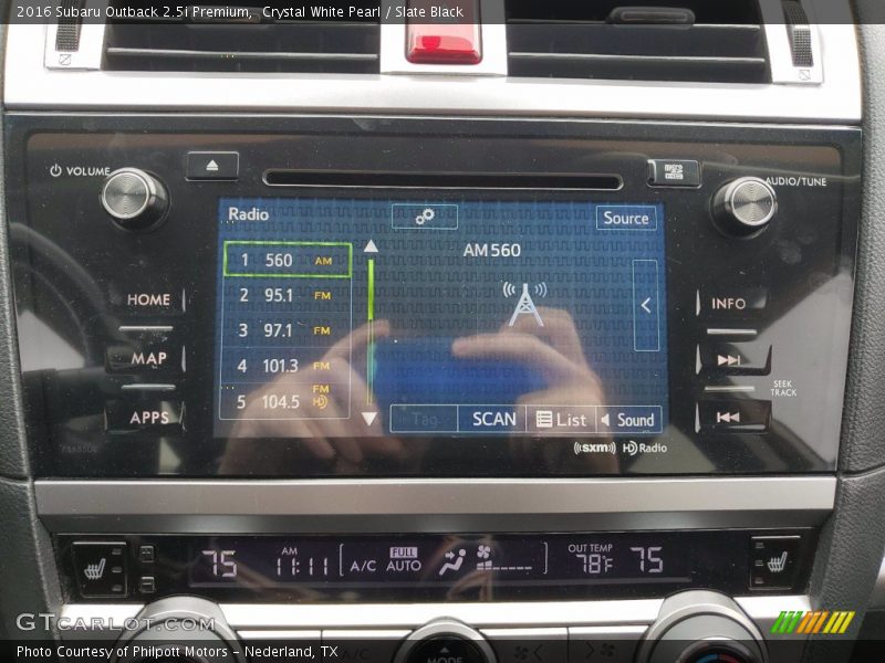 Navigation of 2016 Outback 2.5i Premium