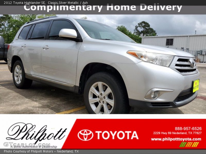 Classic Silver Metallic / Ash 2012 Toyota Highlander SE