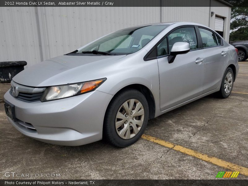 Alabaster Silver Metallic / Gray 2012 Honda Civic LX Sedan