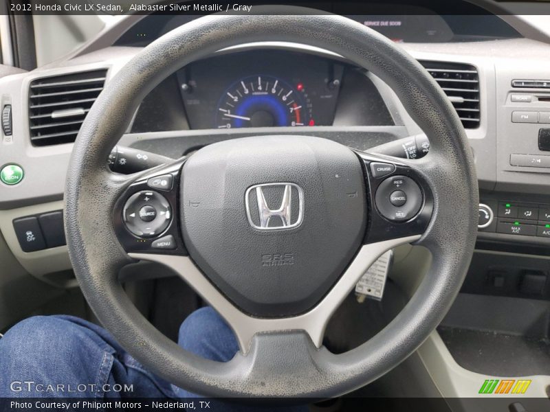 Alabaster Silver Metallic / Gray 2012 Honda Civic LX Sedan