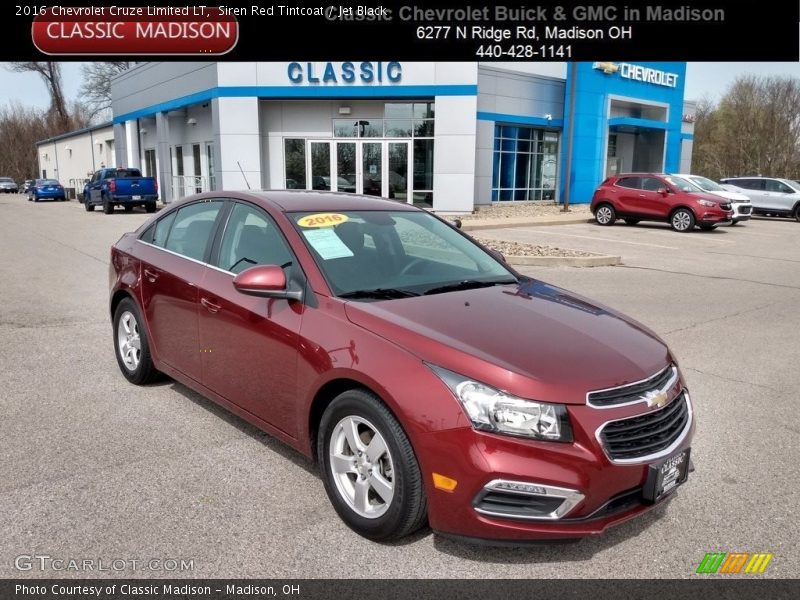 Siren Red Tintcoat / Jet Black 2016 Chevrolet Cruze Limited LT