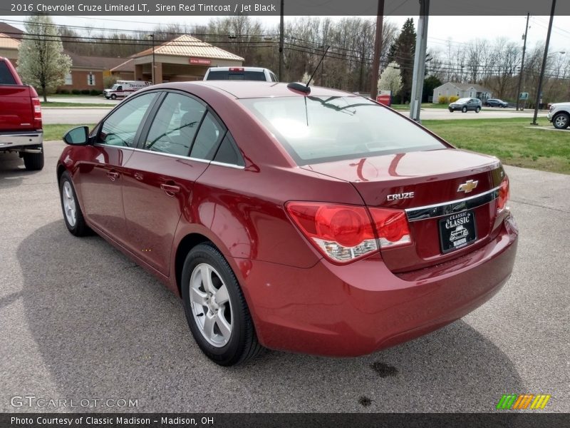 Siren Red Tintcoat / Jet Black 2016 Chevrolet Cruze Limited LT