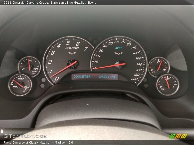 Supersonic Blue Metallic / Ebony 2012 Chevrolet Corvette Coupe