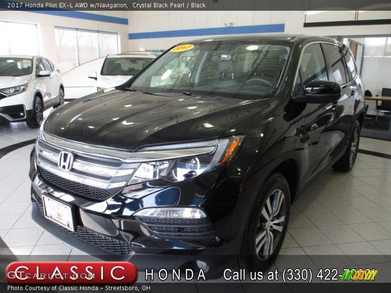 Crystal Black Pearl / Black 2017 Honda Pilot EX-L AWD w/Navigation