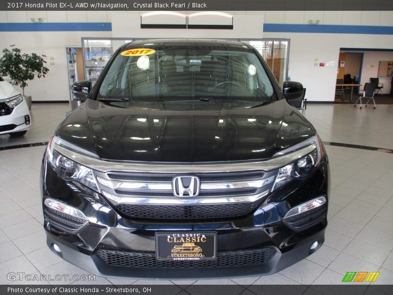 Crystal Black Pearl / Black 2017 Honda Pilot EX-L AWD w/Navigation