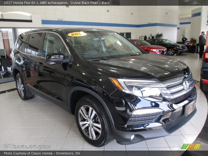 Crystal Black Pearl / Black 2017 Honda Pilot EX-L AWD w/Navigation