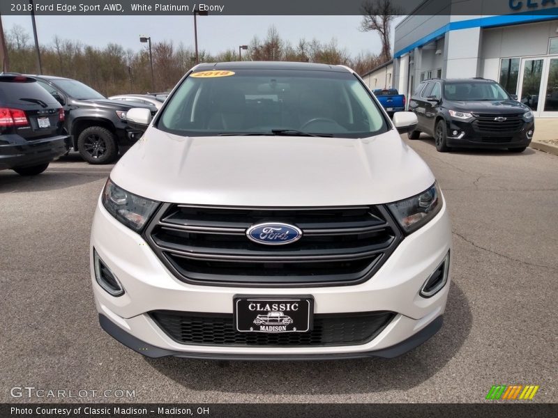 White Platinum / Ebony 2018 Ford Edge Sport AWD