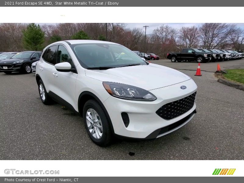 Star White Metallic Tri-Coat / Ebony 2021 Ford Escape SE 4WD