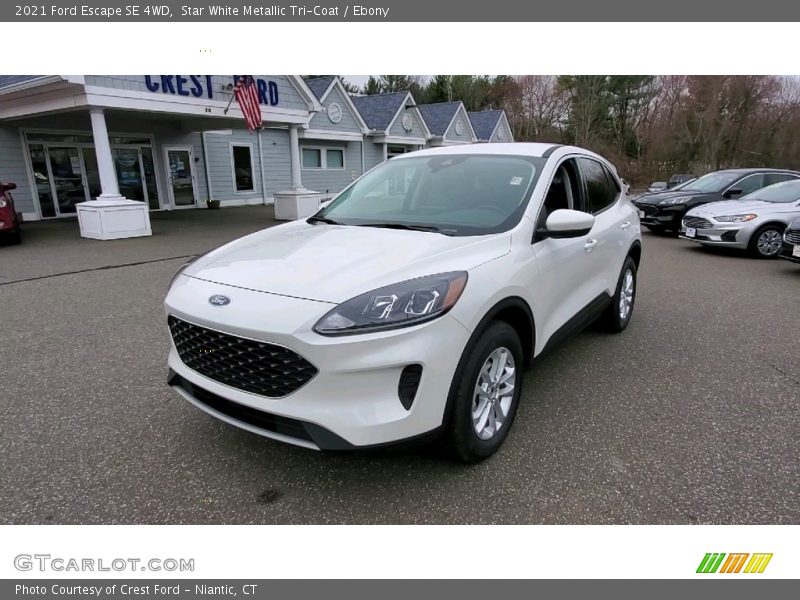 Star White Metallic Tri-Coat / Ebony 2021 Ford Escape SE 4WD