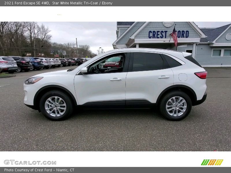 Star White Metallic Tri-Coat / Ebony 2021 Ford Escape SE 4WD