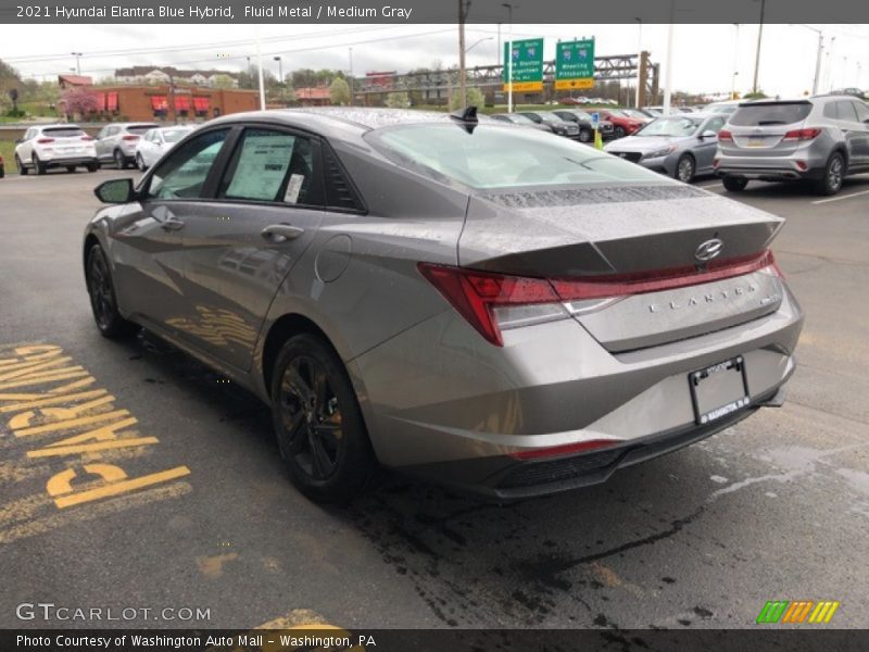 Fluid Metal / Medium Gray 2021 Hyundai Elantra Blue Hybrid