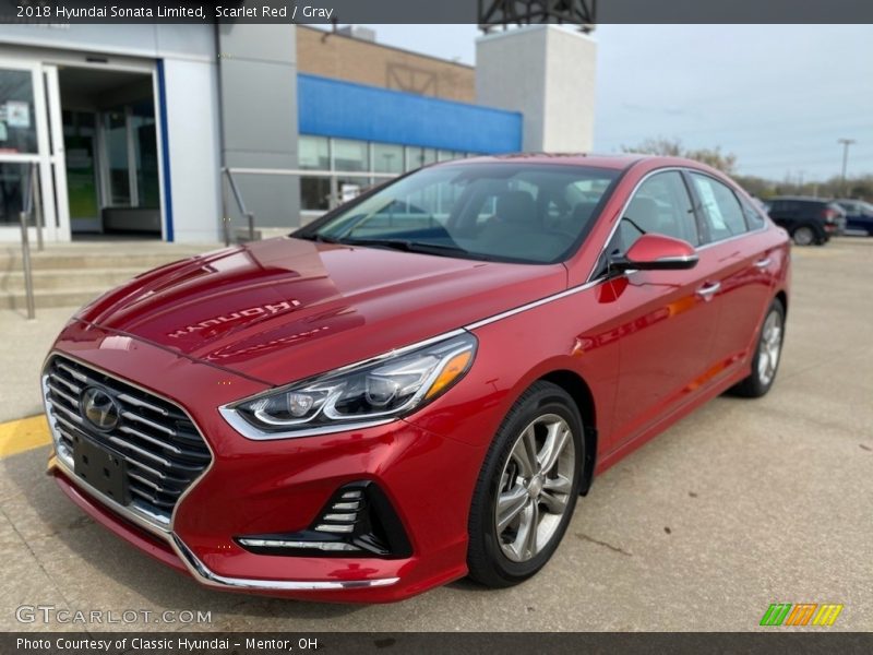 Scarlet Red / Gray 2018 Hyundai Sonata Limited