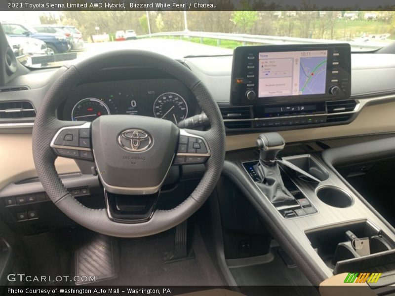 Blizzard White Pearl / Chateau 2021 Toyota Sienna Limited AWD Hybrid
