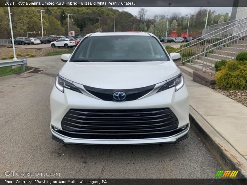Blizzard White Pearl / Chateau 2021 Toyota Sienna Limited AWD Hybrid