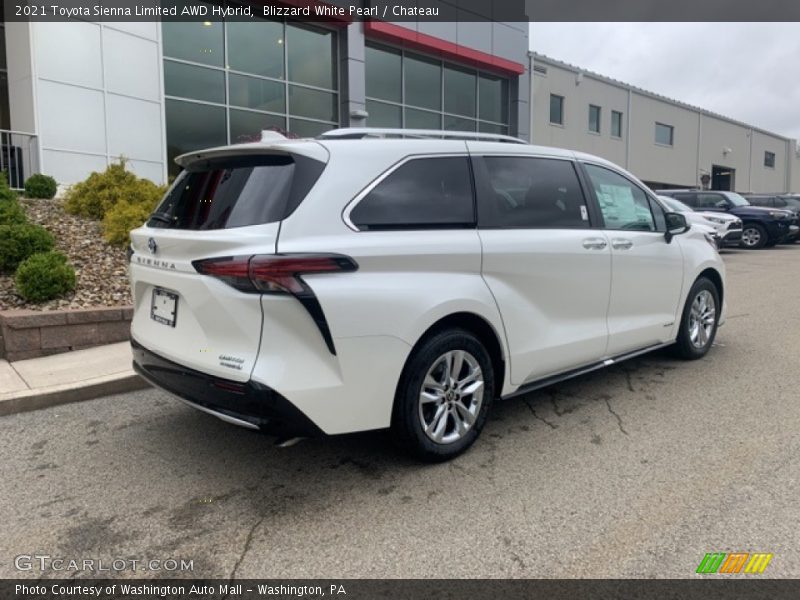 Blizzard White Pearl / Chateau 2021 Toyota Sienna Limited AWD Hybrid