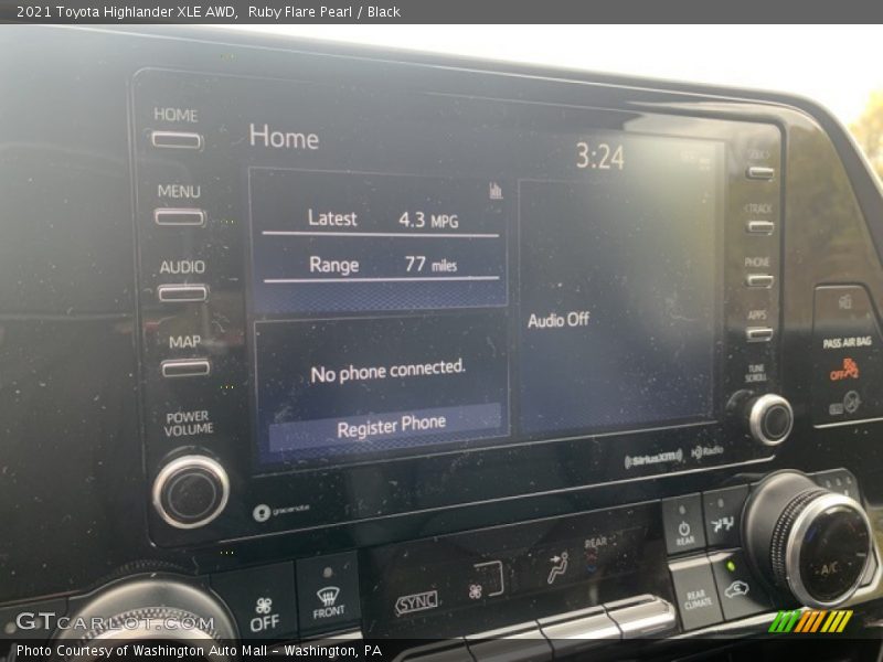 Ruby Flare Pearl / Black 2021 Toyota Highlander XLE AWD
