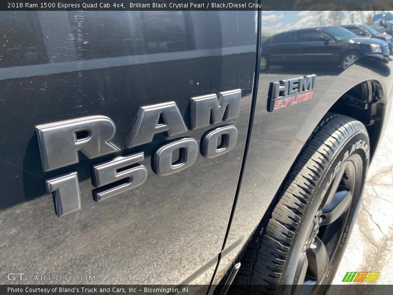 Brilliant Black Crystal Pearl / Black/Diesel Gray 2018 Ram 1500 Express Quad Cab 4x4