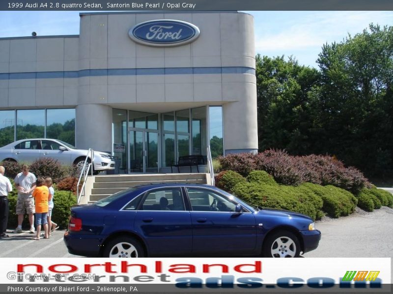 Santorin Blue Pearl / Opal Gray 1999 Audi A4 2.8 quattro Sedan