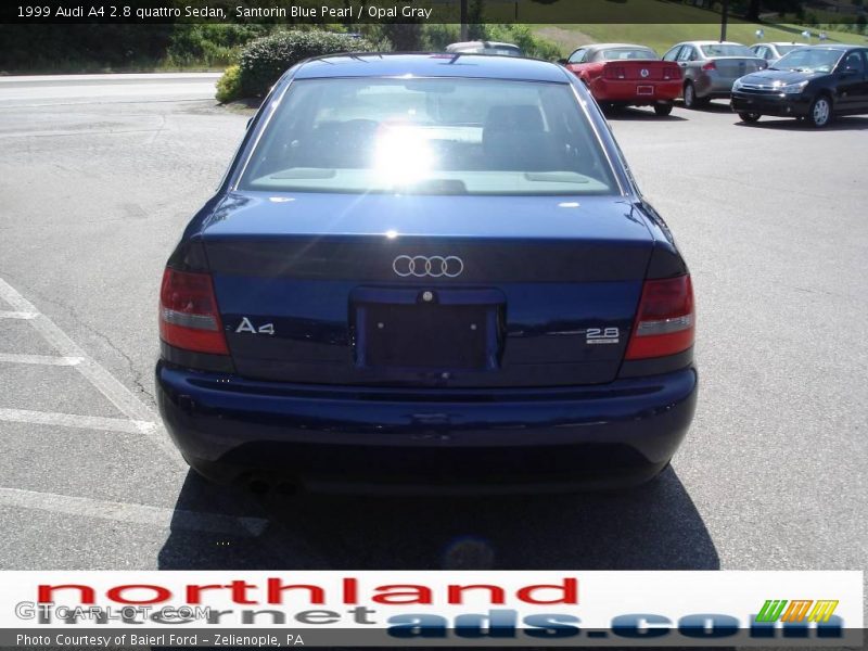 Santorin Blue Pearl / Opal Gray 1999 Audi A4 2.8 quattro Sedan