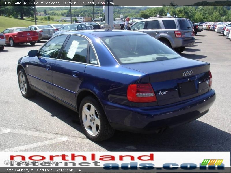 Santorin Blue Pearl / Opal Gray 1999 Audi A4 2.8 quattro Sedan