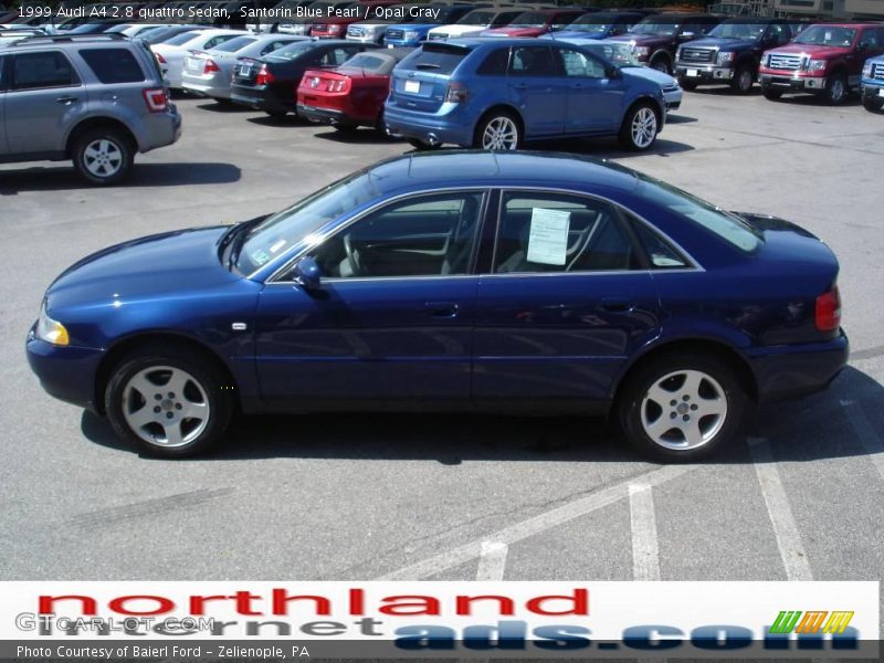 Santorin Blue Pearl / Opal Gray 1999 Audi A4 2.8 quattro Sedan