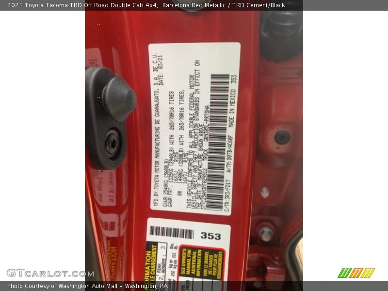 Barcelona Red Metallic / TRD Cement/Black 2021 Toyota Tacoma TRD Off Road Double Cab 4x4