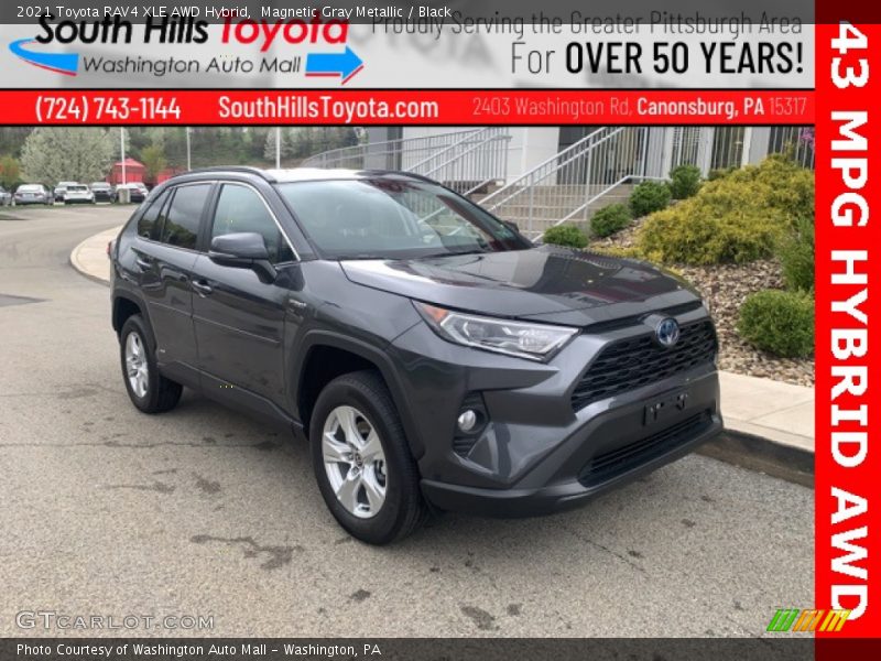 Magnetic Gray Metallic / Black 2021 Toyota RAV4 XLE AWD Hybrid