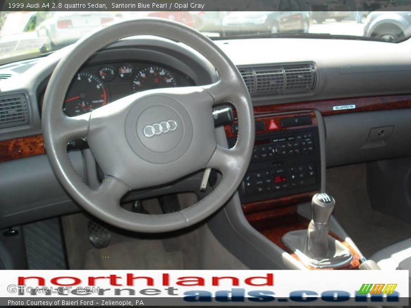 Santorin Blue Pearl / Opal Gray 1999 Audi A4 2.8 quattro Sedan
