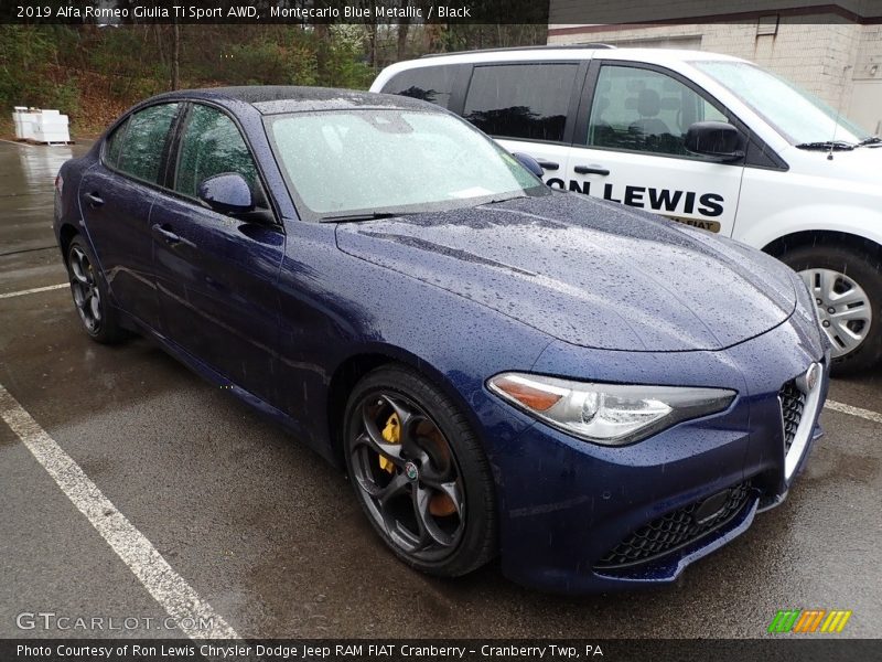 Montecarlo Blue Metallic / Black 2019 Alfa Romeo Giulia Ti Sport AWD