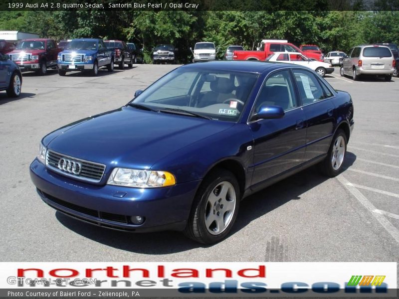 Santorin Blue Pearl / Opal Gray 1999 Audi A4 2.8 quattro Sedan