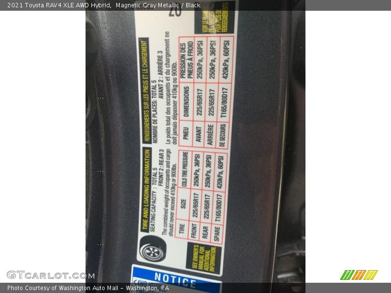 Magnetic Gray Metallic / Black 2021 Toyota RAV4 XLE AWD Hybrid