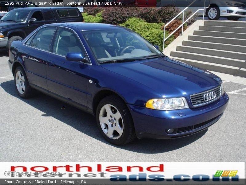 Santorin Blue Pearl / Opal Gray 1999 Audi A4 2.8 quattro Sedan