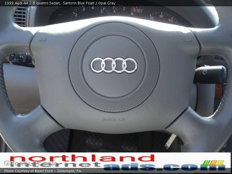 Santorin Blue Pearl / Opal Gray 1999 Audi A4 2.8 quattro Sedan