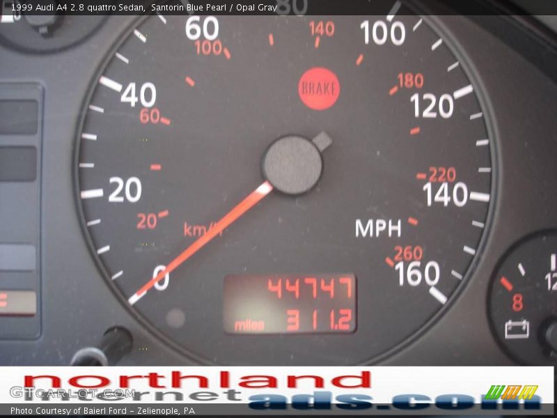 Santorin Blue Pearl / Opal Gray 1999 Audi A4 2.8 quattro Sedan