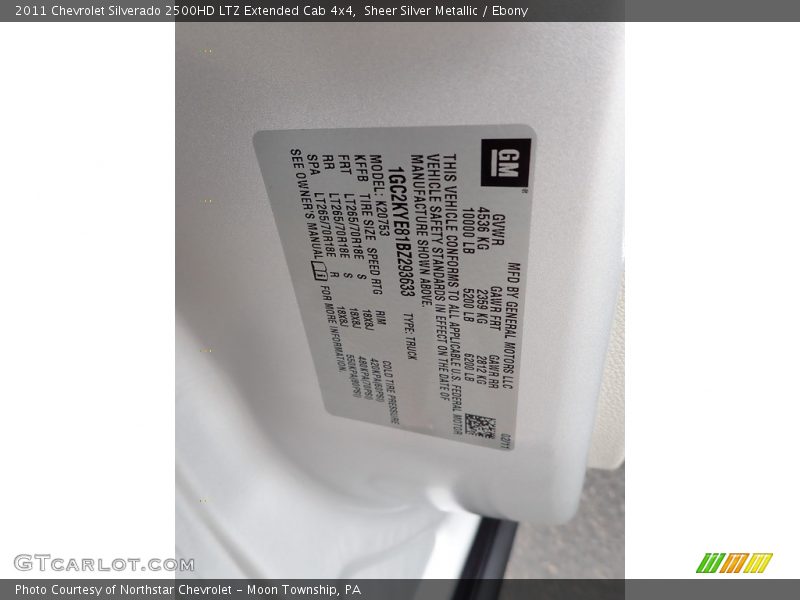Sheer Silver Metallic / Ebony 2011 Chevrolet Silverado 2500HD LTZ Extended Cab 4x4