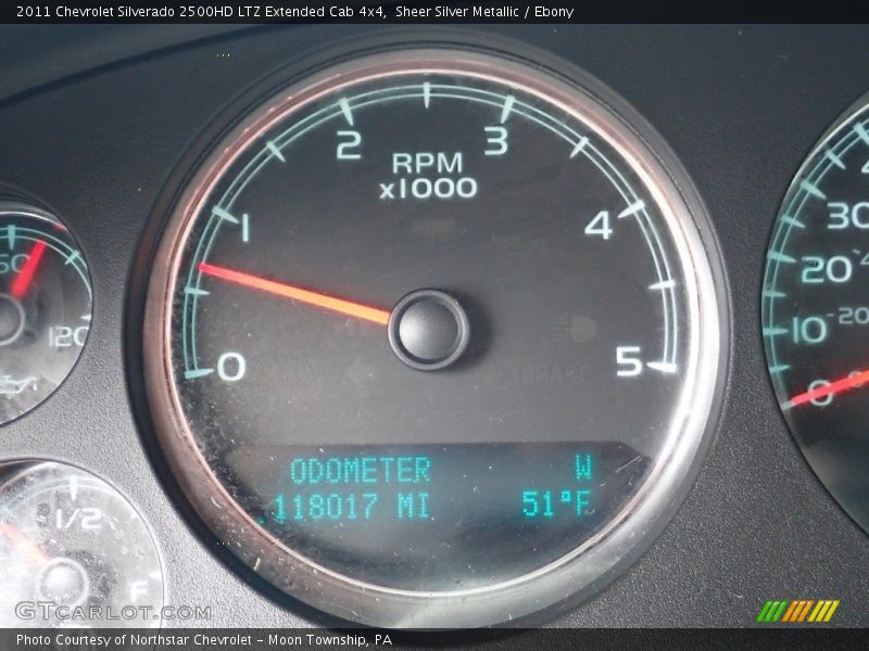 Sheer Silver Metallic / Ebony 2011 Chevrolet Silverado 2500HD LTZ Extended Cab 4x4