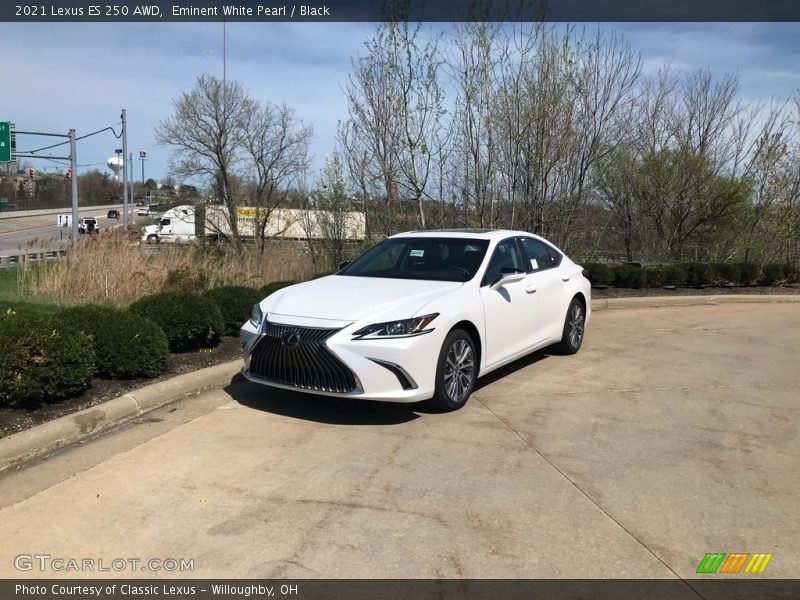 Eminent White Pearl / Black 2021 Lexus ES 250 AWD