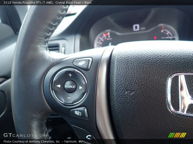 Crystal Black Pearl / Black 2018 Honda Ridgeline RTL-T AWD