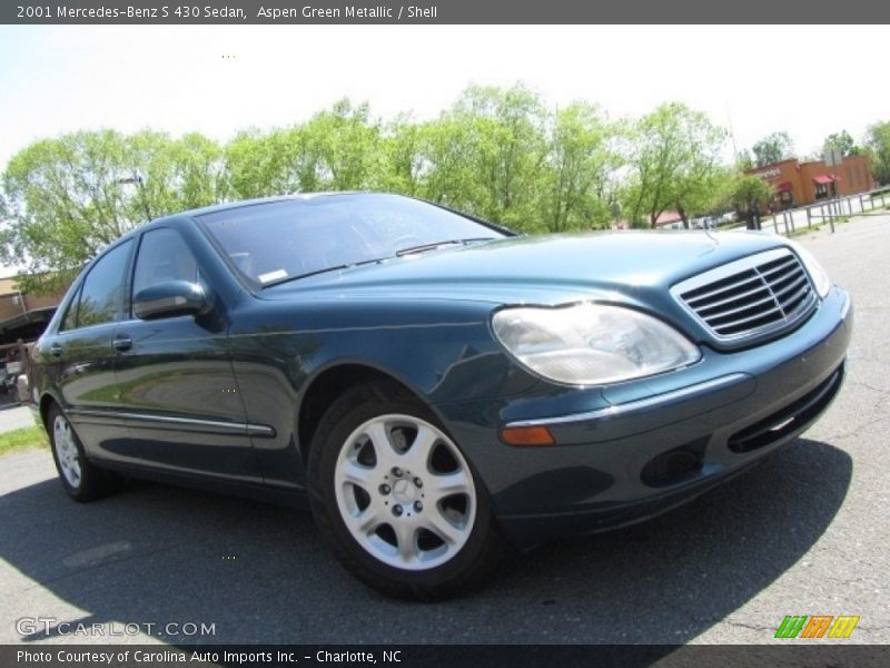 Aspen Green Metallic / Shell 2001 Mercedes-Benz S 430 Sedan