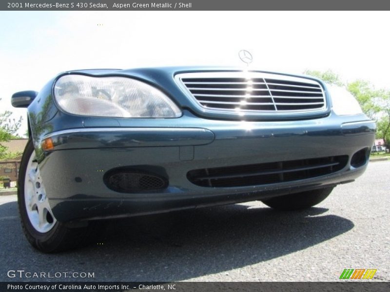 Aspen Green Metallic / Shell 2001 Mercedes-Benz S 430 Sedan