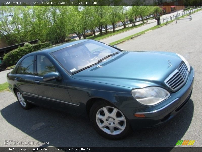 Aspen Green Metallic / Shell 2001 Mercedes-Benz S 430 Sedan