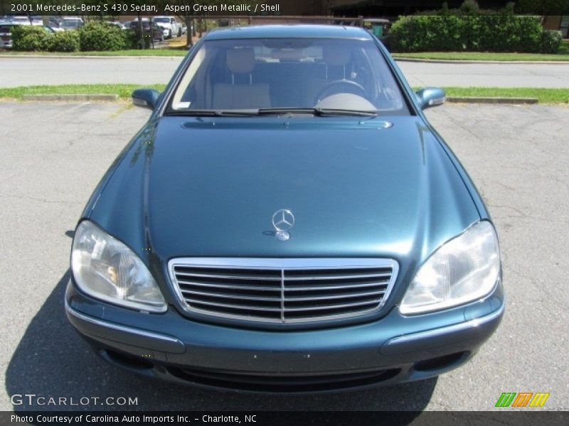 Aspen Green Metallic / Shell 2001 Mercedes-Benz S 430 Sedan