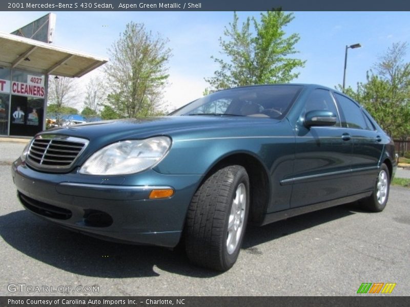 Aspen Green Metallic / Shell 2001 Mercedes-Benz S 430 Sedan