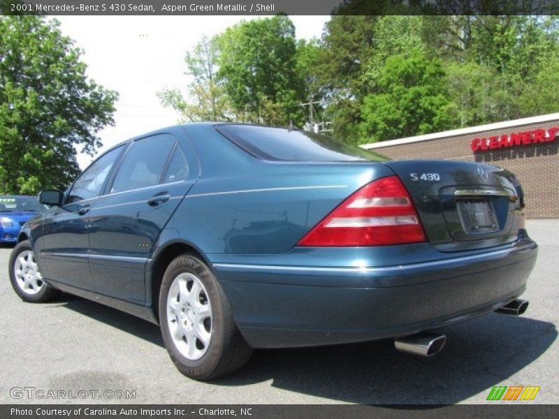 Aspen Green Metallic / Shell 2001 Mercedes-Benz S 430 Sedan