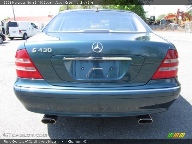 Aspen Green Metallic / Shell 2001 Mercedes-Benz S 430 Sedan