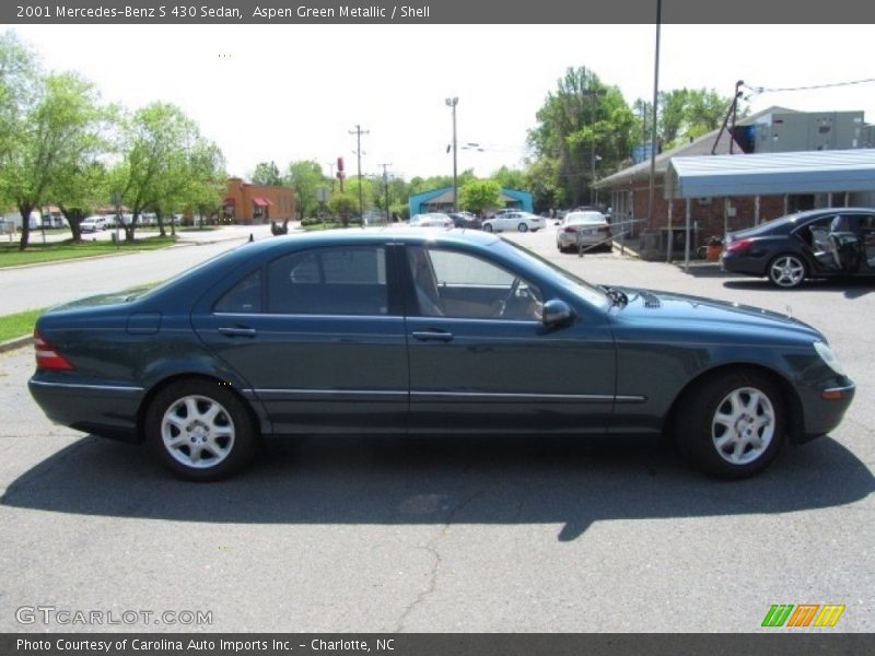 Aspen Green Metallic / Shell 2001 Mercedes-Benz S 430 Sedan