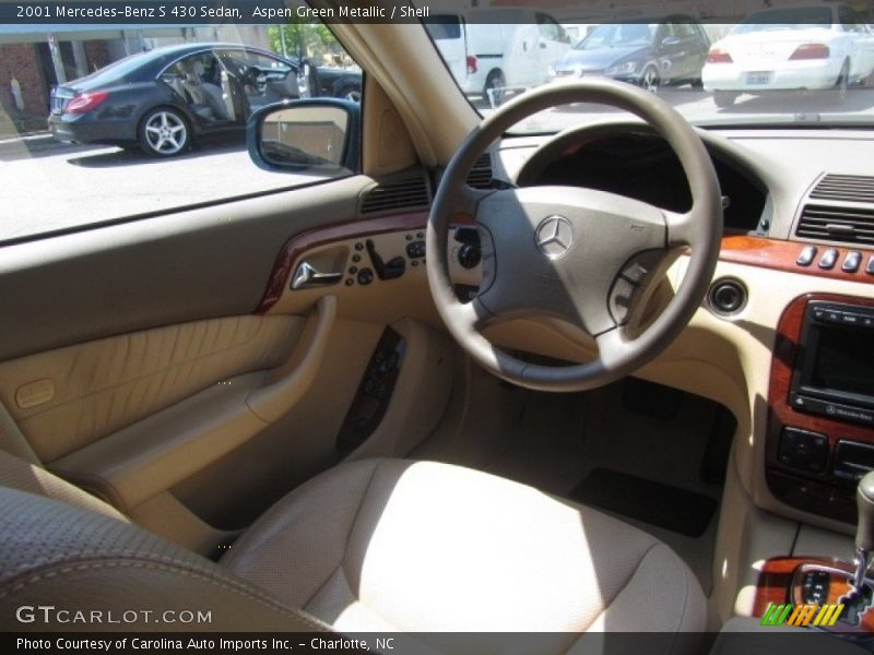 Aspen Green Metallic / Shell 2001 Mercedes-Benz S 430 Sedan