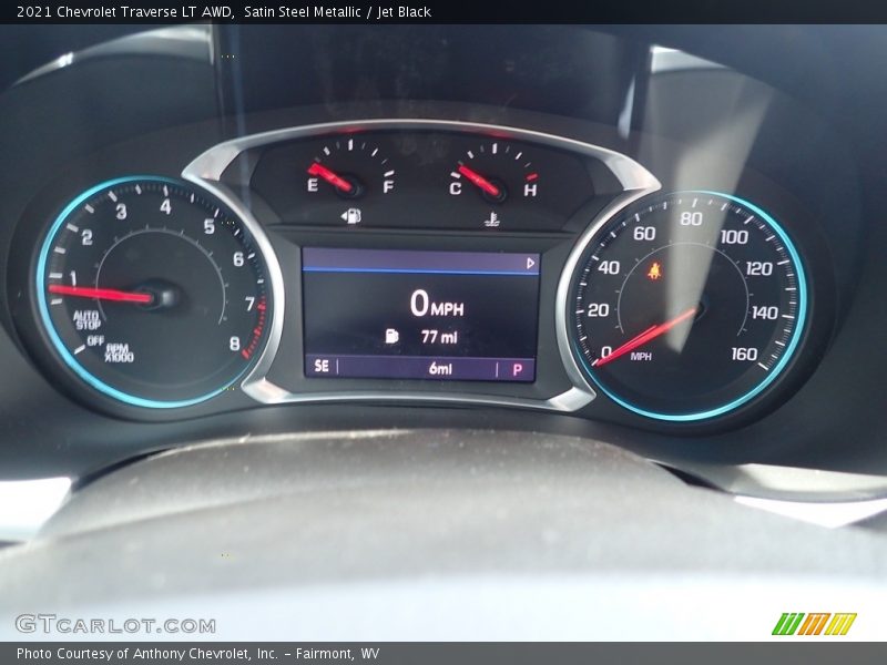 Satin Steel Metallic / Jet Black 2021 Chevrolet Traverse LT AWD