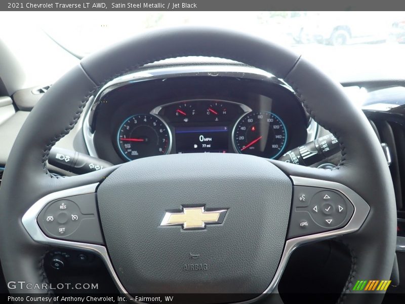 Satin Steel Metallic / Jet Black 2021 Chevrolet Traverse LT AWD