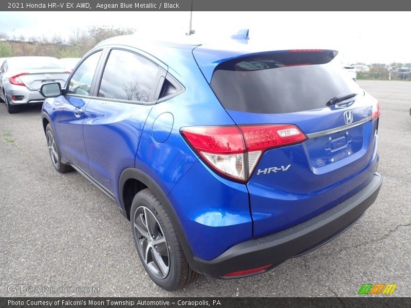 Aegean Blue Metallic / Black 2021 Honda HR-V EX AWD